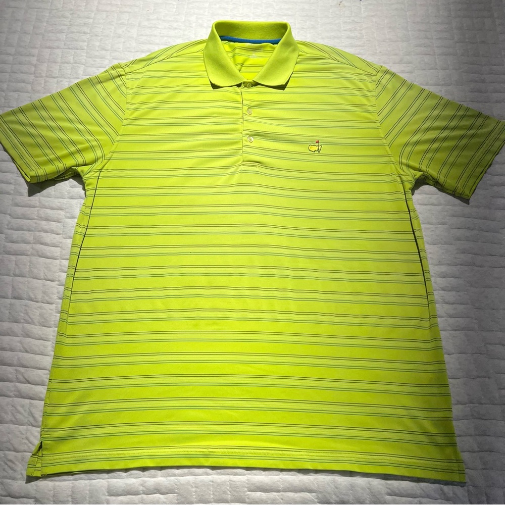 Masters Bright Green Striped Polo Shirt